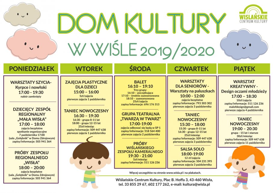 Plan zajęć Domu Kultury